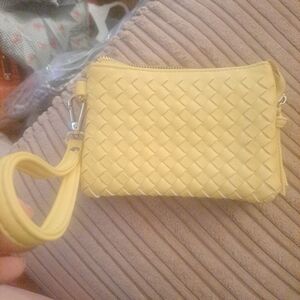 Charming Charlies Yellow Woven Wristlet